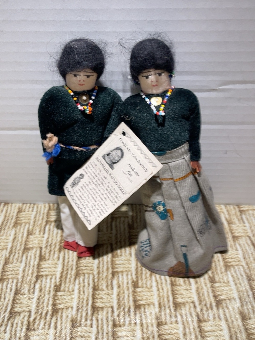Handmade Native Style Decorative Dolls - Dark Green Clothing